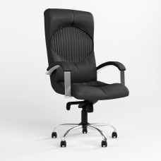 Крісло офісне поворотне Новий Стиль GERMES STEEL CHROME (COMFORT) ECO-30 (Чорний) (NWS-126053)