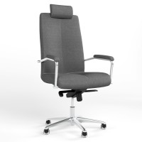 Крісло офісне поворотне Новий Стиль GRAND HR STEEL CHROME MPD AL68 CSE-13 (Темно-сірий) (NWS-126243)