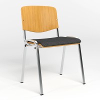 Стілець офісний Новий Стиль ISO WOOD PLUS COMBI CHROME ZT-24 (Графітовий) M (NWS-127790)