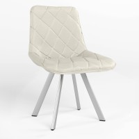 Обеденный стул Новый Стиль NICOLE 4L ALU (BOX-1) SQR ECO-50 (Белый) (NWS-121772)