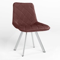 Обеденный стул Новый Стиль NICOLE 4L CHROME (BOX-1) LN ECO-28 (Бордовый) (NWS-122142)