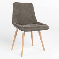 Обеденный стул Новый Стиль NICOLE WOOD ALU (BOX-1) SQR PUMA-02 (Серо-бежевый) (NWS-121962)
