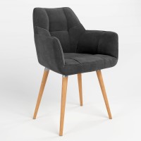 Обеденный стул Новый Стиль DASTER WOOD ALU (BOX-1) LN SORO-95 (Темно-серый) (NWS-121245)