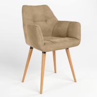 Обідній стілець Новий Стиль DASTER WOOD BLACK (BOX-1) LN PUMA-01 (Бежевий) (NWS-121255)