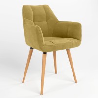Обеденный стул Новый Стиль DASTER WOOD BLACK (BOX-1) LN SORO-40 (Желто-горчичный) (NWS-121265)