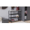 Полиця для взуття Слайм 3 Ferrum-decor 635x630x260 Чорний метал ДСП Бетон 16 мм (FRD-106838)
