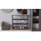 Полиця для взуття Слайм 3 Ferrum-decor 635x630x260 Чорний метал ДСП Бетон 16 мм (FRD-106838)