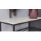 Полиця для взуття Слайм 3 Ferrum-decor 635x630x260 Чорний метал ДСП Бетон 16 мм (FRD-106838)