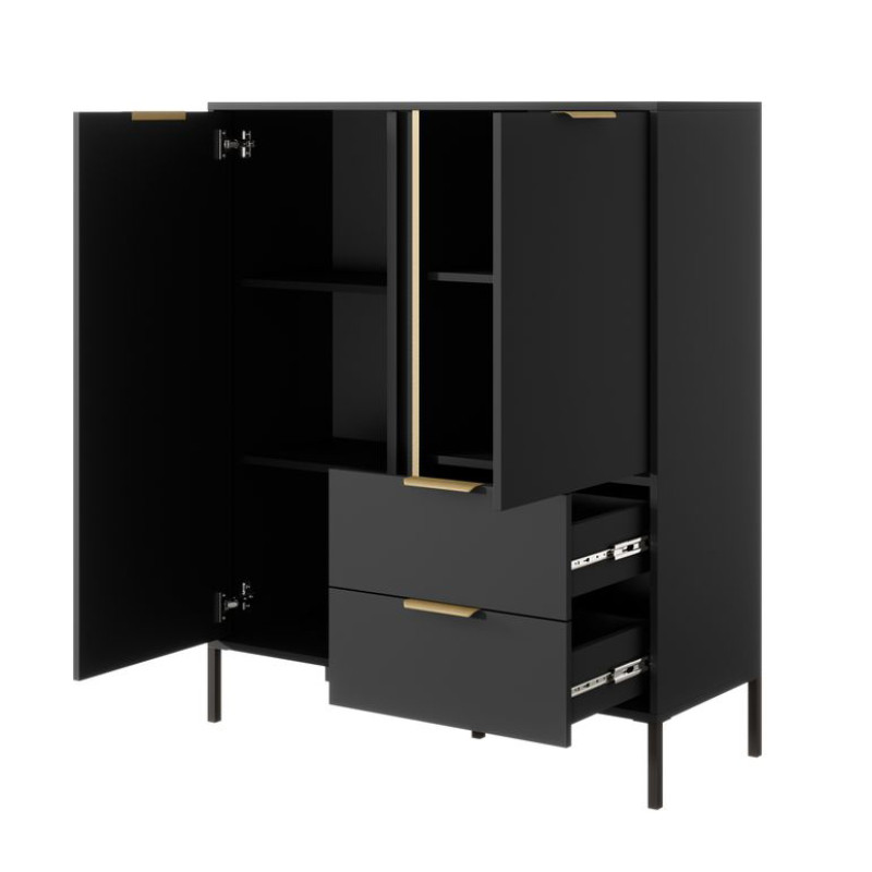 Комод високий з телескопічними напрямними Perfect Home Clars 2D2S/104 123,4x103,3x39,5 Антрацит (PFH-091020)