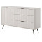 Комод з телескопічними напрямними Perfect Home Lante 1D3S/138 138,2x81,2x38 Бежевий (чорні ніжки) (PFH-091178)