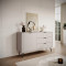 Комод з телескопічними напрямними Perfect Home Lante 1D3S/138 138,2x81,2x38 Бежевий (чорні ніжки) (PFH-091178)