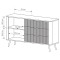 Комод з телескопічними напрямними Perfect Home Lante 1D3S/138 138,2x81,2x38 Бежевий (чорні ніжки) (PFH-091178)