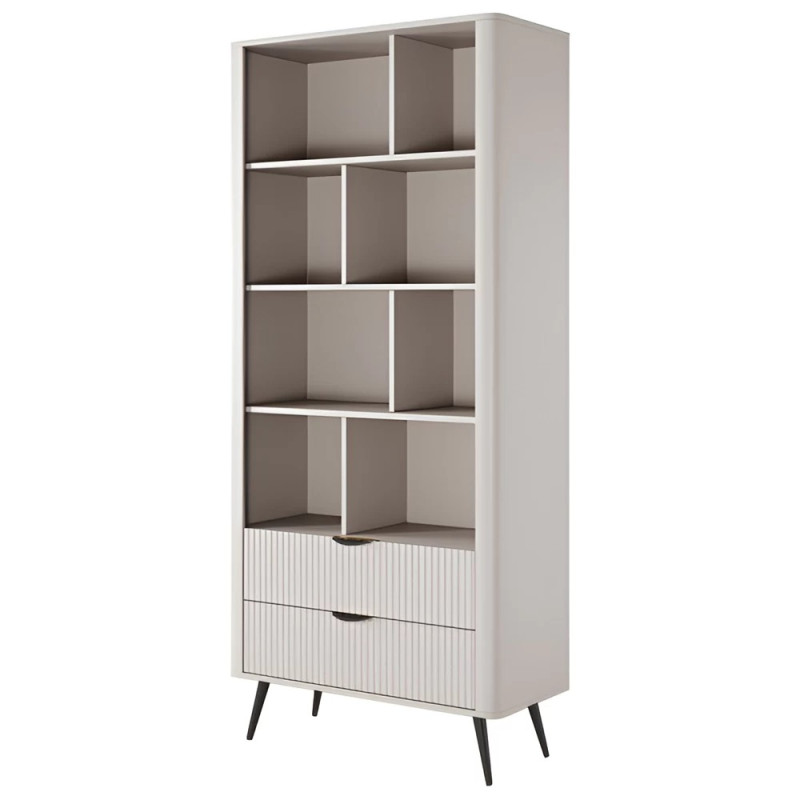 Стелаж Perfect Home Lante 2S 193,8x88,2x38 Бежевий (чорні ніжки) (PFH-091173)