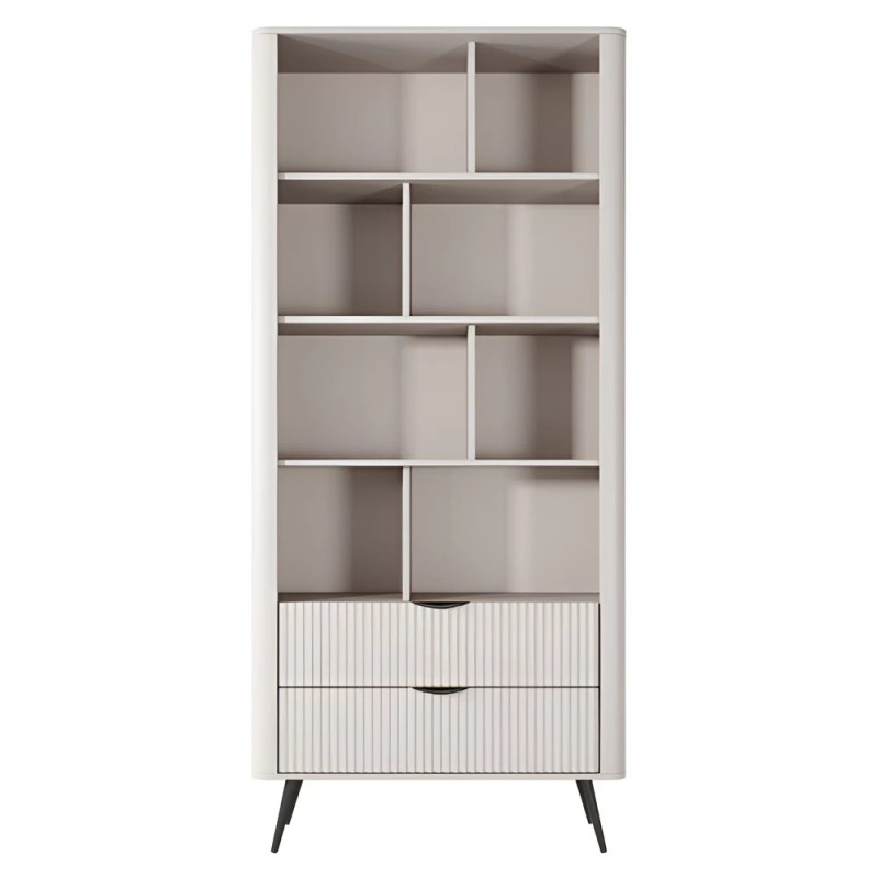 Стелаж Perfect Home Lante 2S 193,8x88,2x38 Бежевий (чорні ніжки) (PFH-091173)