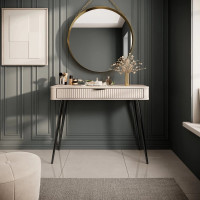 Туалетний столик Perfect Home Lante 1S/100 100,2x78x38 см Бежевий (чорні ніжки) (PFH-091170)