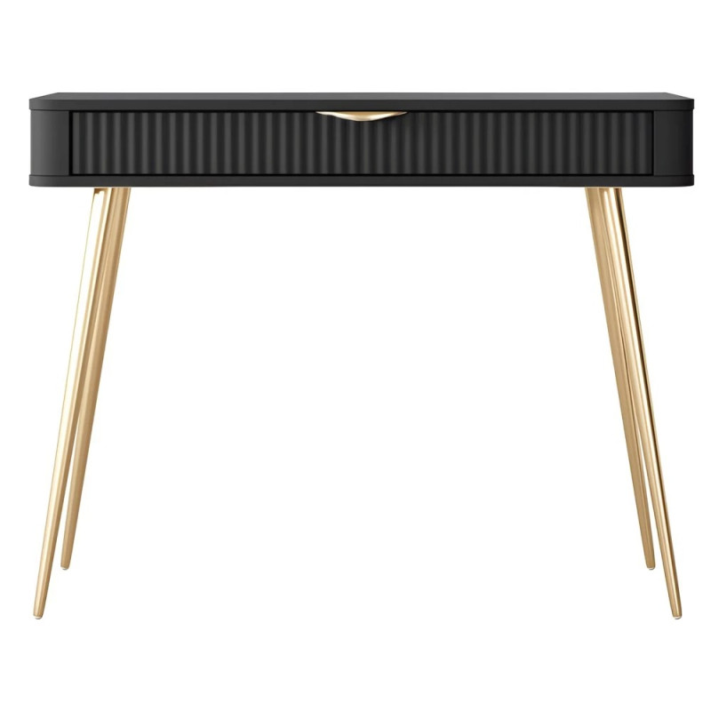 Туалетний столик Perfect Home Lante 1S/100 100,2x78x38 см Чорний (золоті ніжки) (PFH-091196)