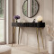 Туалетний столик Perfect Home Lante 1S/100 100,2x78x38 см Чорний (золоті ніжки) (PFH-091196)