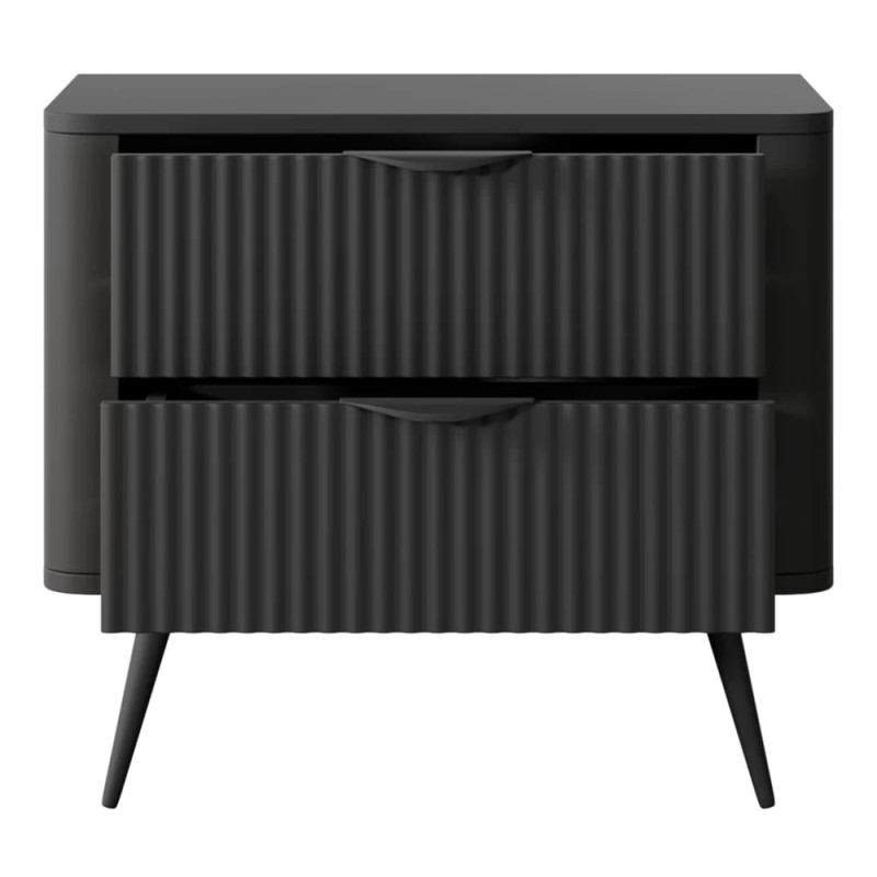 Тумба приліжкова з телескопічними напрямними Perfect Home Lante 2S 63,2x55,3x38 Чорний (чорні ніжки) (PFH-091121)