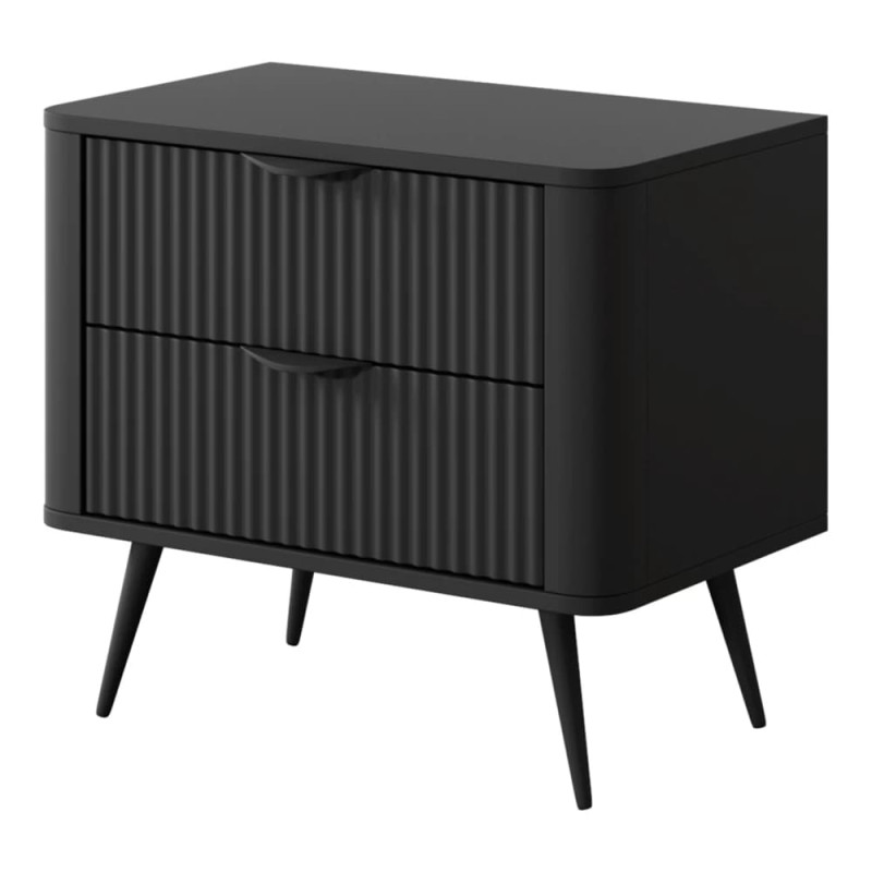 Тумба приліжкова з телескопічними напрямними Perfect Home Lante 2S 63,2x55,3x38 Чорний (чорні ніжки) (PFH-091121)