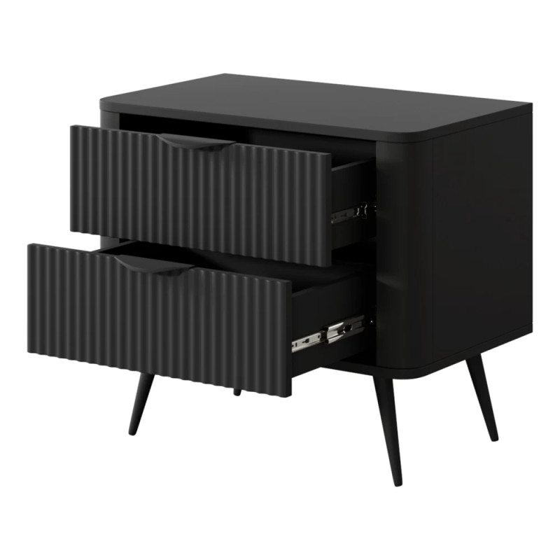 Тумба приліжкова з телескопічними напрямними Perfect Home Lante 2S 63,2x55,3x38 Чорний (чорні ніжки) (PFH-091121)