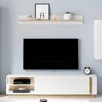 Тумба під телевізор Perfect Home Marco 2D 187,5х45,5х40 Білий/Білий глянець/ Дуб грандсон (PFH-091037)