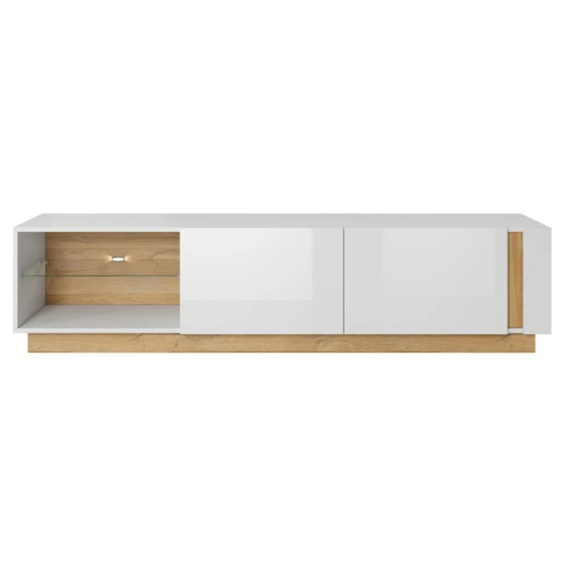 Тумба під телевізор Perfect Home Marco 2D 187,5х45,5х40 Білий/Білий глянець/ Дуб грандсон (PFH-091037)