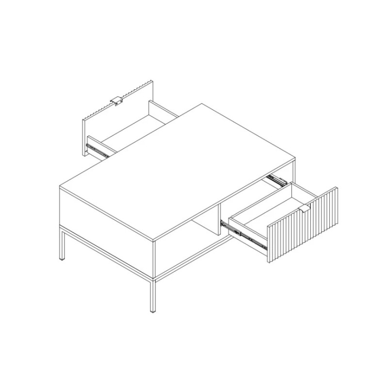 Журнальний стіл Perfect Home Nova з 2 шухлядами та чорними ніжками L104 104х46х68 см Лабрадор (PFH-091503)