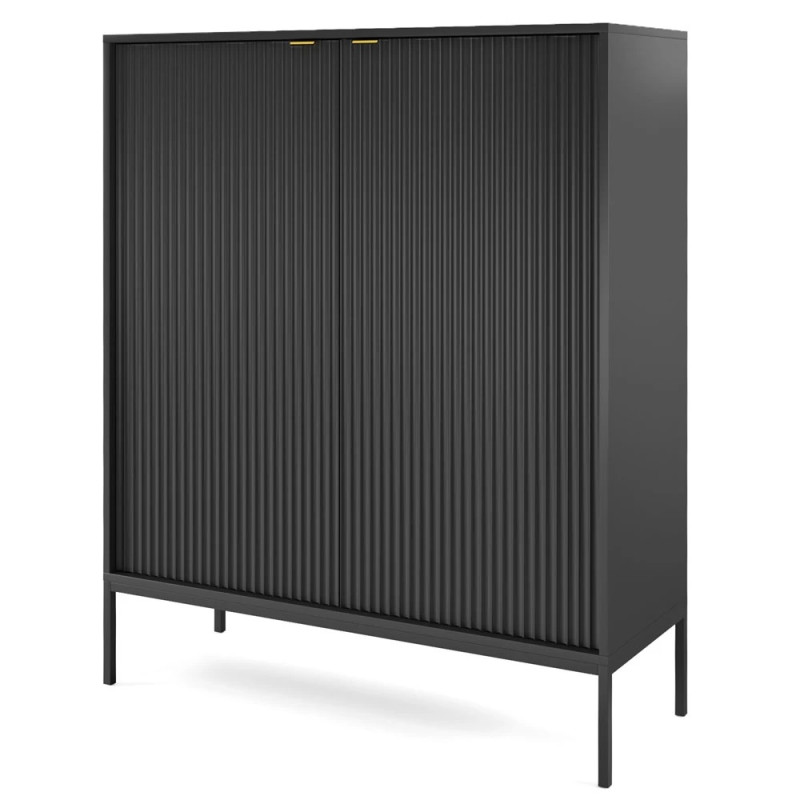 Комод високий Perfect Home Nova K104 2D 104x125x39 Чорний (чорні ніжки) (PFH-091238)