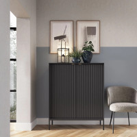 Комод високий Perfect Home Nova K104 2D 104x125x39 Чорний (чорні ніжки) (PFH-091238)