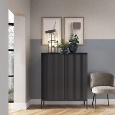 Комод високий Perfect Home Nova K104 2D 104x125x39 Чорний (чорні ніжки) (PFH-091238)