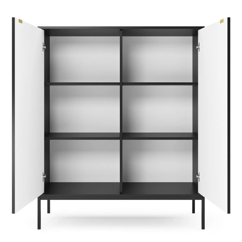 Комод високий Perfect Home Nova K104 2D 104x125x39 Чорний (чорні ніжки) (PFH-091238)