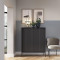 Комод високий Perfect Home Nova K104 2D 104x125x39 Чорний (чорні ніжки) (PFH-091238)