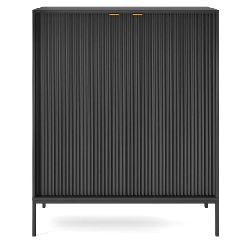 Комод високий Perfect Home Nova K104 2D 104x125x39 Чорний (чорні ніжки) (PFH-091238)