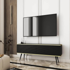 Тумба під телевізор Perfect Home Oro RTV135 MDF 2D 135х53х32 Чорний (чорні ніжки) (PFH-091359)