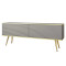 Тумба під телевізор Perfect Home Oro RTV135 MDF 2D 135х53х32 Сірий (золоті ніжки) (PFH-091330)