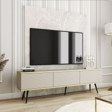 Тумба під телевізор Perfect Home Oro RTV175 MDF 3D 175х53х32 Бежевий (чорні ніжки) (PFH-091348)