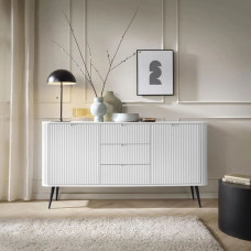 Комод з телескопічними напрямними Perfect Home Zova KSZ168 2D3S 168x87x39 Білий (чорні ніжки) (PFH-091279)