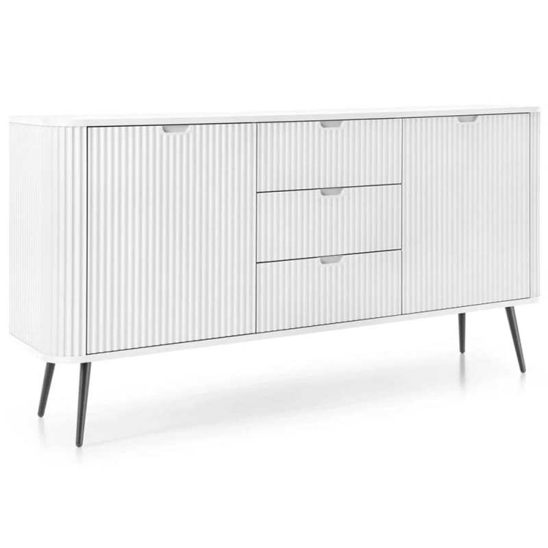 Комод з телескопічними напрямними Perfect Home Zova KSZ168 2D3S 168x87x39 Білий (чорні ніжки) (PFH-091279)