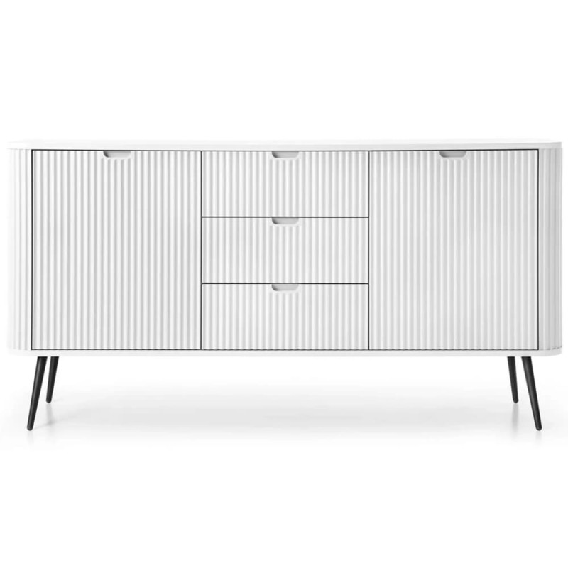 Комод з телескопічними напрямними Perfect Home Zova KSZ168 2D3S 168x87x39 Білий (чорні ніжки) (PFH-091279)