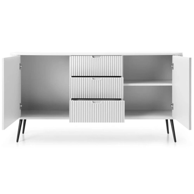 Комод з телескопічними напрямними Perfect Home Zova KSZ168 2D3S 168x87x39 Білий (чорні ніжки) (PFH-091279)