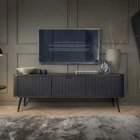 Тумба під телевізор Perfect Home Zova RTV168 168х56х39 Чорний (чорні ніжки) (PFH-091368)