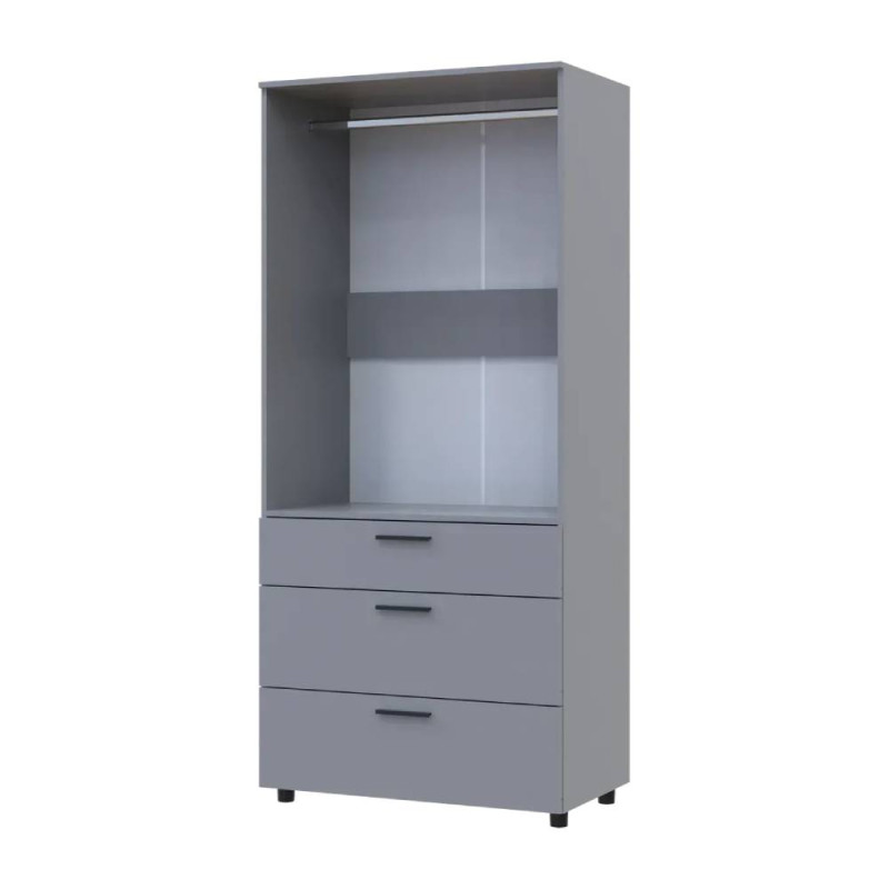 Шафа для одягу Doros Торн Сірий 2 ДСП/3Ш (штанга) 90х51.6х200 (DRS-012025)