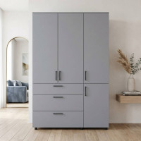 Шкаф для одежды Doros Торн Серый 3 ДСП/3Ш (штанга) 135х51.6х200 (DRS-012065)