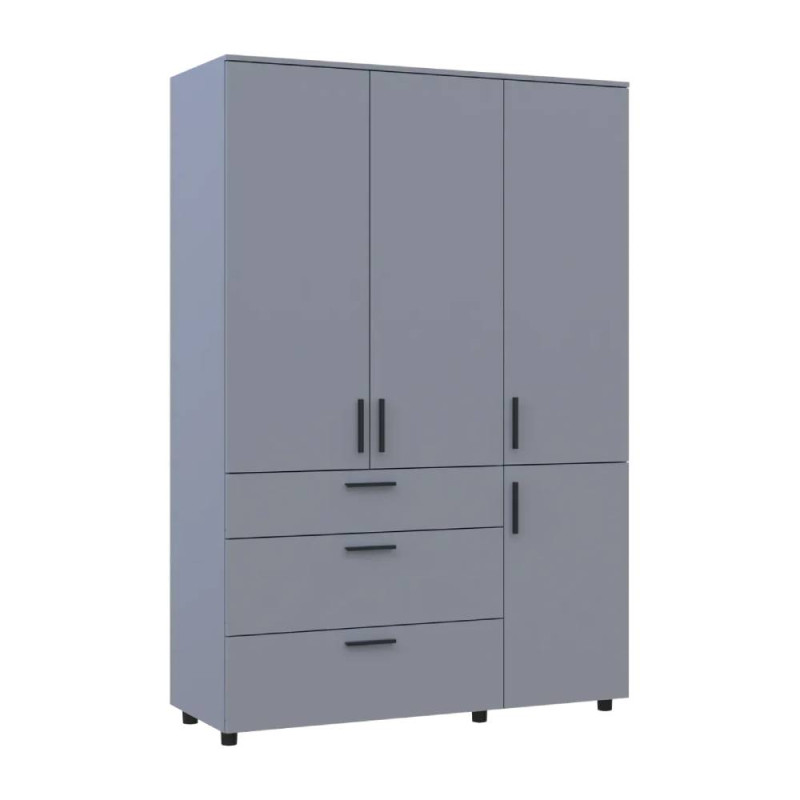 Шафа для одягу Doros Торн Сірий 3 ДСП/3Ш (штанга) 135х51.6х200 (DRS-012065)
