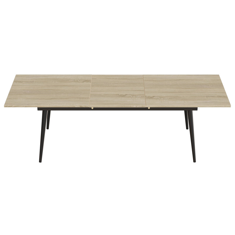 Стіл трансформер журнальний Dandi Small Ferrum-decor 45x120 160)x60 Чорний метал ДСП Дуб Сонома 16 мм (FRD-106788)