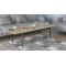 Стіл трансформер журнальний Dandi Small Ferrum-decor 45x120 160)x60 Чорний метал ДСП Дуб Сонома 16 мм (FRD-106788)