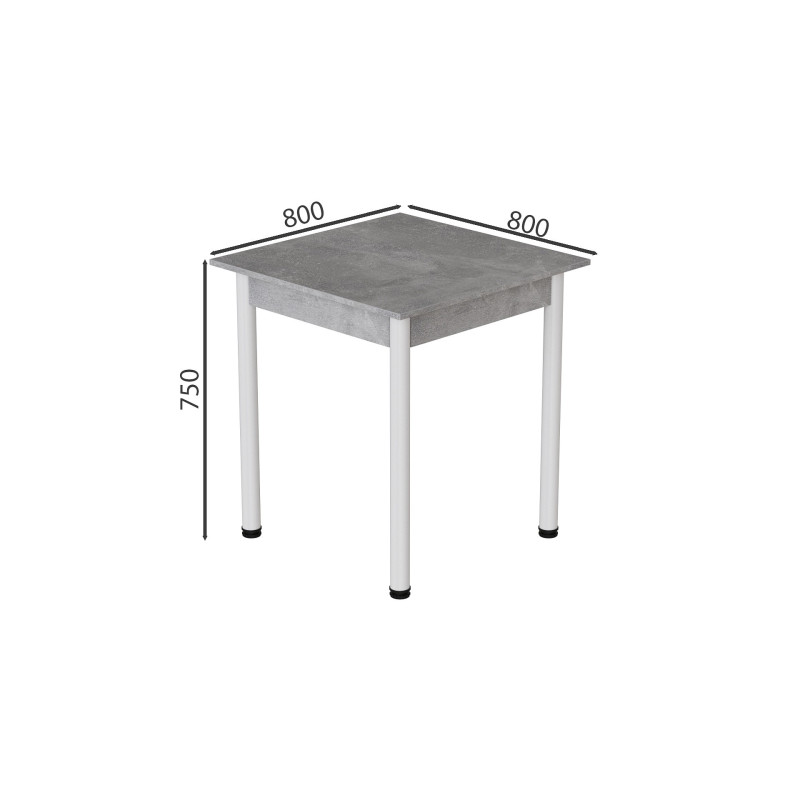 Стол кухонный Ferrum-decor Агата 75x80x80 Белый ДСП Бетон 16мм (FRD-105558)