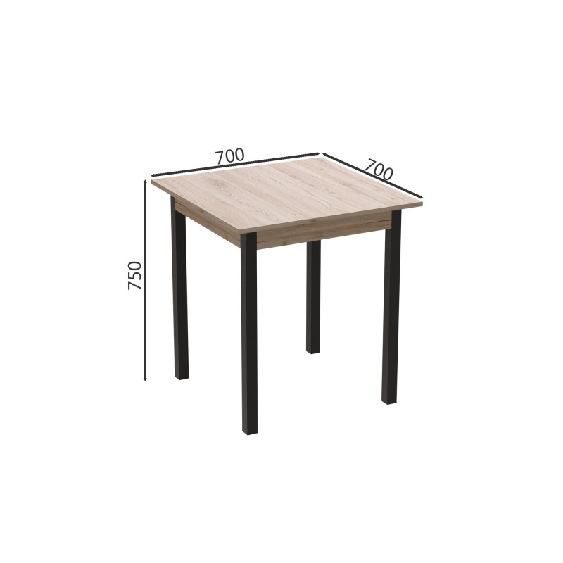 Стол кухонный Ferrum-decor Агата 75x70x70 Черный ДСП Сан-Марино 16мм (FRD-105668)