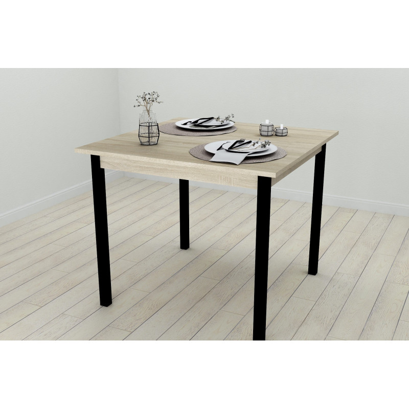 Стол кухонный Ferrum-decor Диего 75x90x90 Черный ДСП Сонома 16мм (FRD-106318)