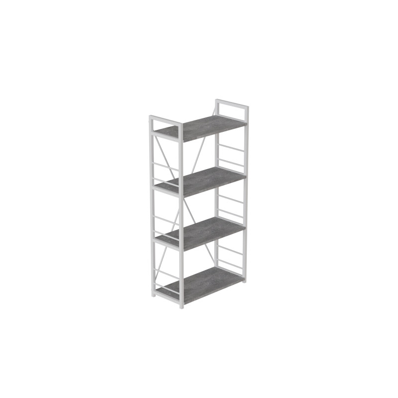 Етажерка 4/60 Ferrum-decor Серії Конект 120x60x28 білий ДСП Бетон 16мм (FRD-105528)